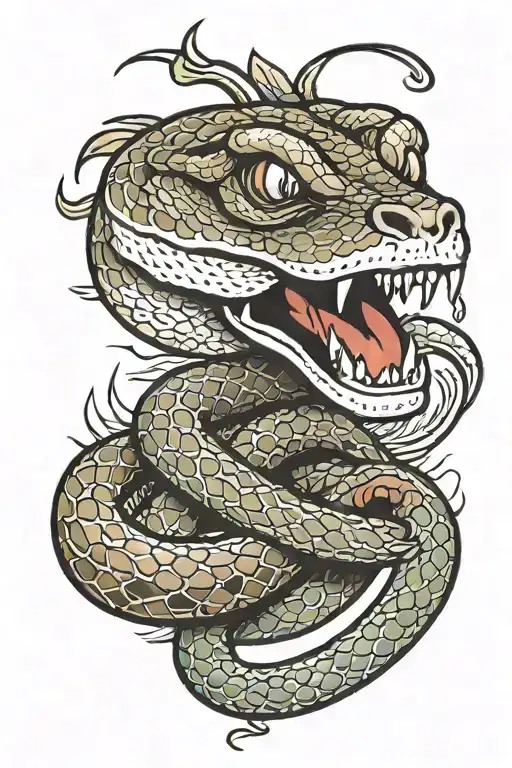 Snake With Knife In Mouth