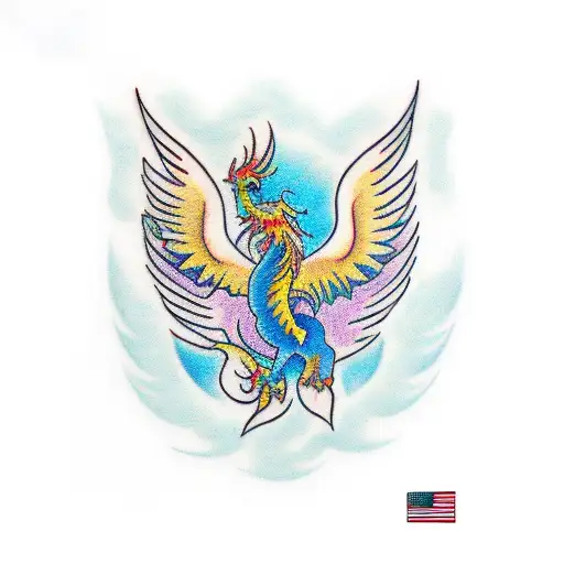 Phoenix Dancing With A Dragon