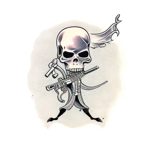 Grim Reaper Holding Gun