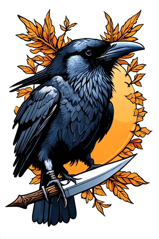 Crow With A Dagger Through It