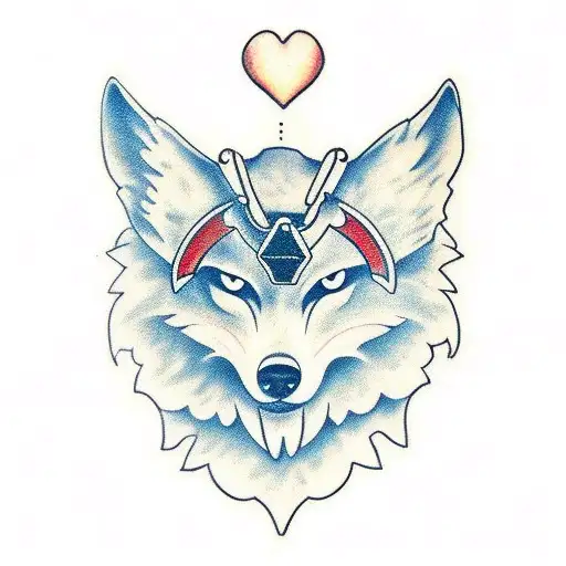 Wolf Mouth With Libra Scales Inside Weighing A Heart