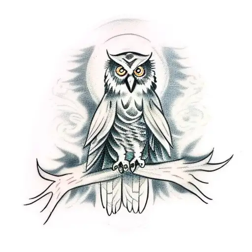 Lucifer With Owl And Raven