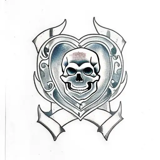 Medieval Skull With Heart