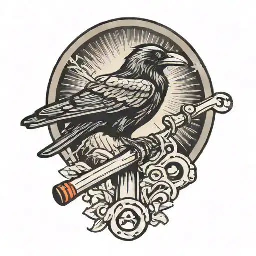 Raven Perched Mechanics Wrench