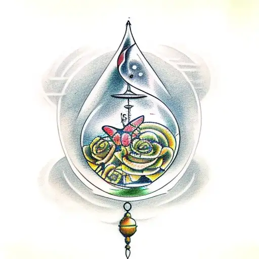 Hourglass With Catapillar