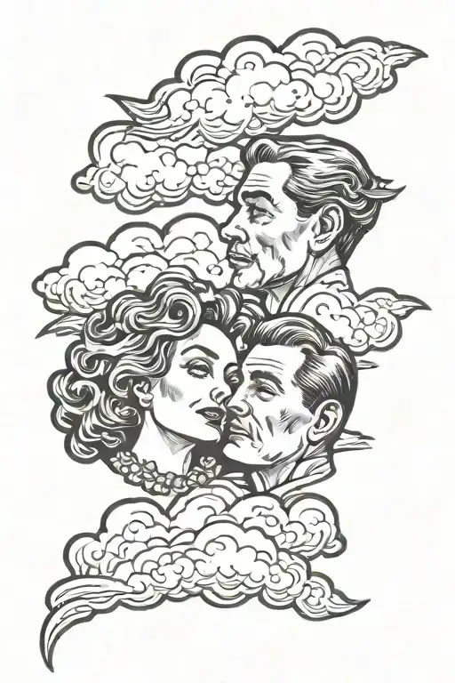 Mom And Dad In The Clouds Looking Down