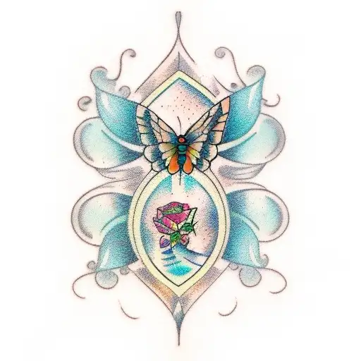 Hourglass With Butterfly