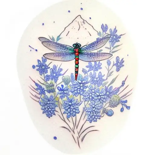 Bluebonnets And A Dragonfly