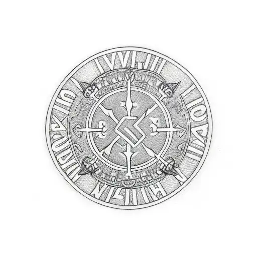 Combine The Vegvisir Symbol And The Love For Sons In A Blackwork Tattoo Design