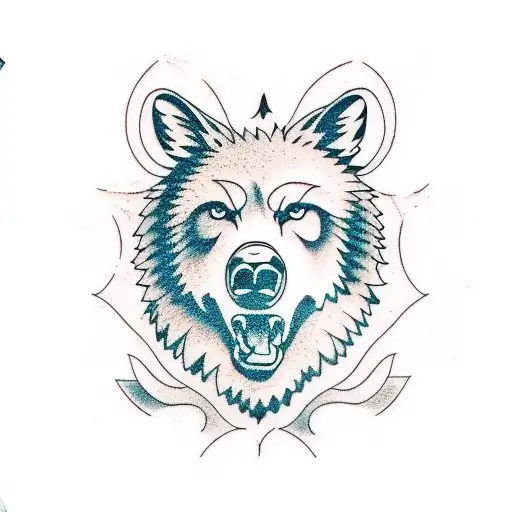 Bear Attackinf Wolves