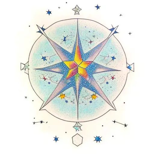 Star Constellations With Persian Flowers