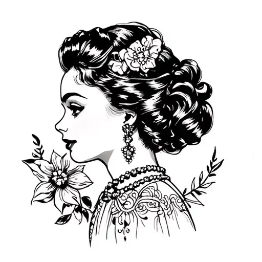 Black And White 50S Lady