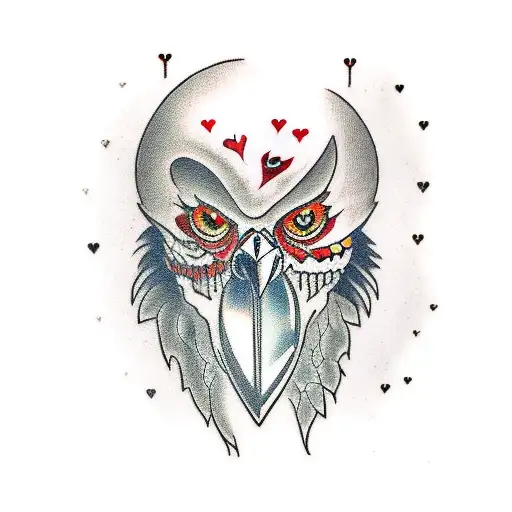 Crow With Sharp Talons With A Bloody Heart In Its Mouth