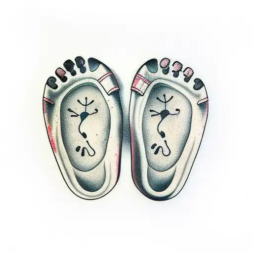 Footprints Alongside Horse Hoof Prints Slowly Fading As The Footprints Continue