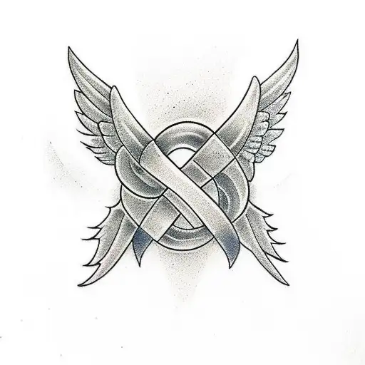 Infinity Symbol With Wings On Both Ends