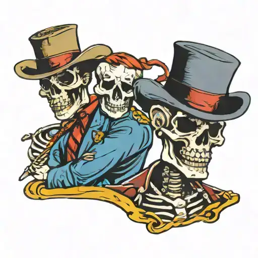 Sheriff Skeleton Escorting Prisoner