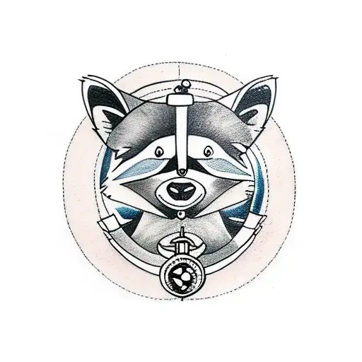Raccoon Holding A Compass