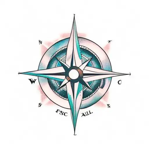 Compass With Wave And Seagull