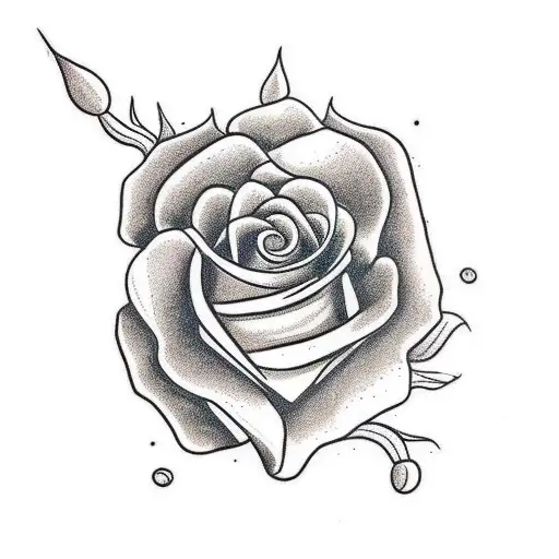 Old School Tattoo Design Of Roses And Pirate Ship
