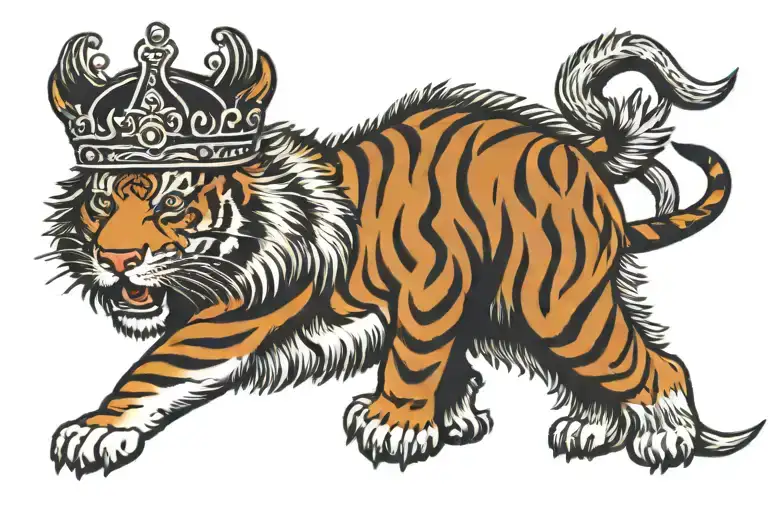 Tiger With Crown Adorned