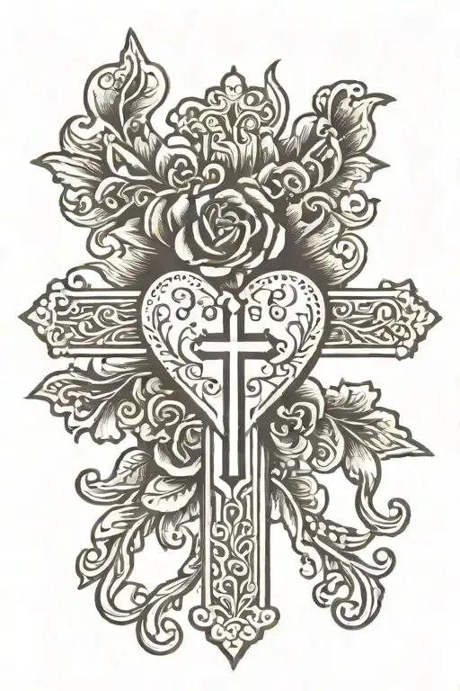 Mom Heart Cross