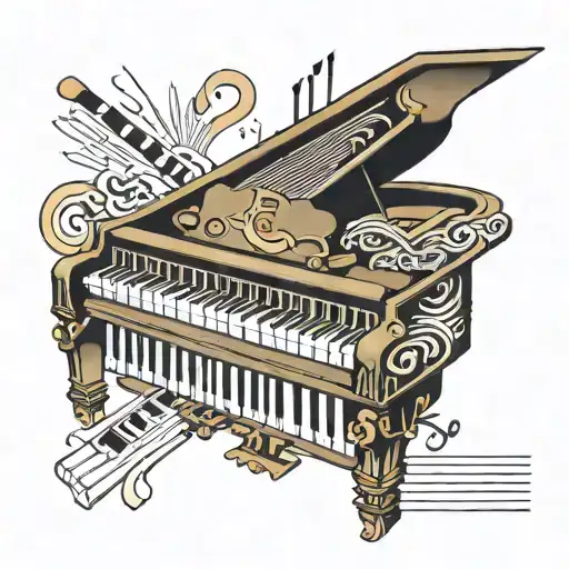 The Piano Keys Are Sticking Out In Different Directions