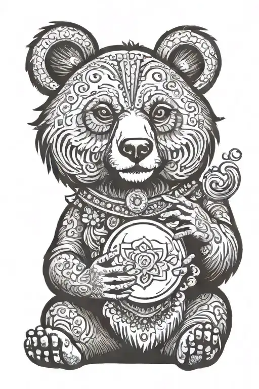 Fortune Teller Gypsy Bear Holding Crystal Ball