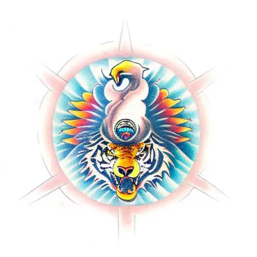 Eagle And Tiger Ying Yang