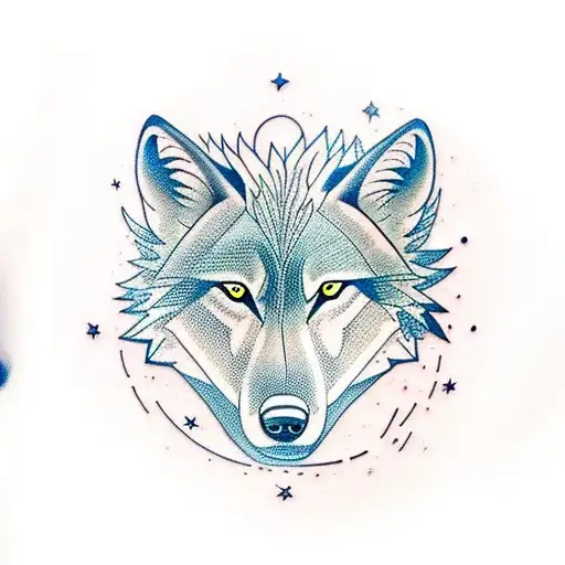 A Mystical Wolf Emerging From A Moonlit Forest