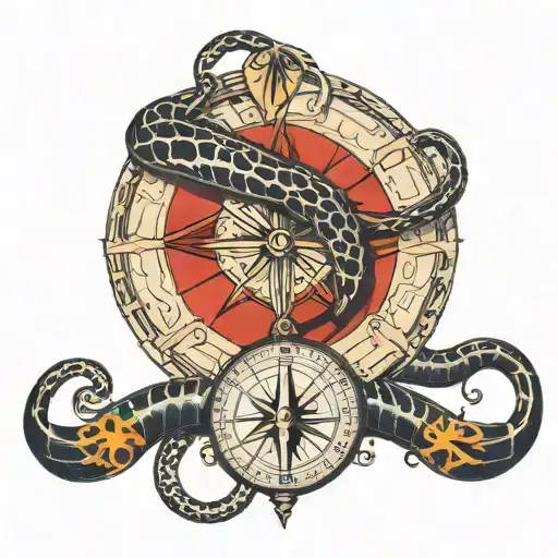 Snake With Panther Compass