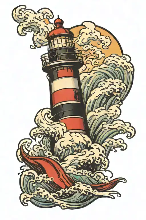 Lighthouse Storm Waves