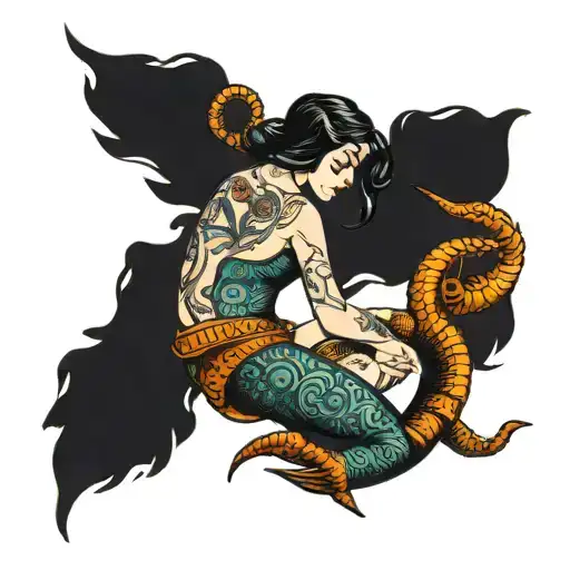Woman With Scorpion Tail Full Body