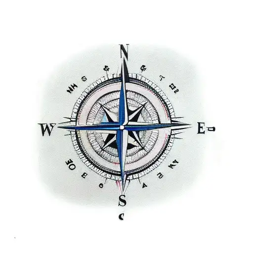 Compass On Chest With Aviation Theme