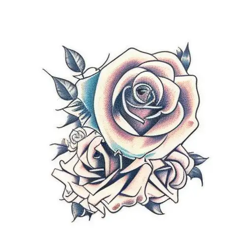 Rose And Fressia And Sunflower With Leaves