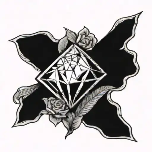 Diamond On Breast Connected To Arm Sleeve