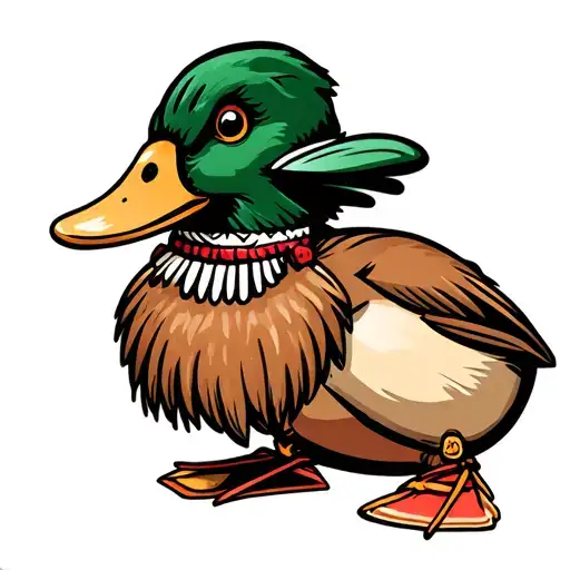 Cartoon Duck Wearing Moccasins