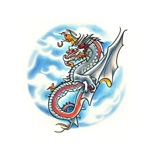 Dragon Wrapped Around Plum Tree