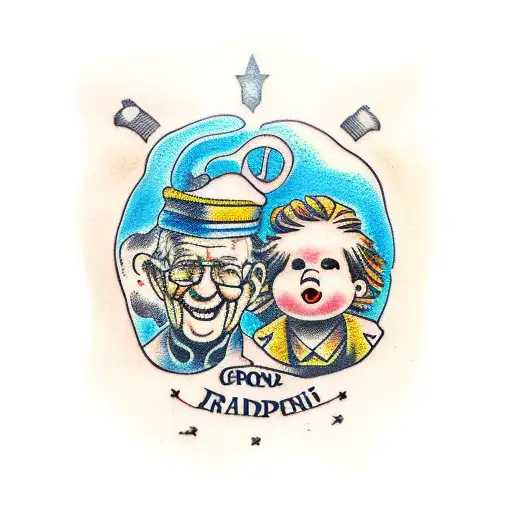 Grandpa And Grandson Holding Hands