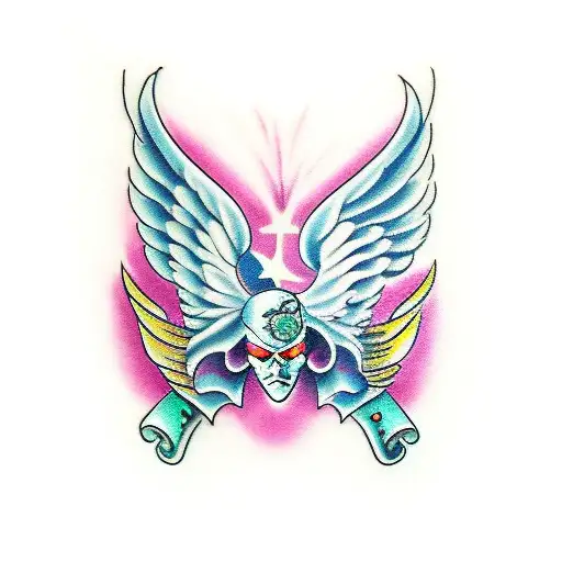 Angel Devil Wings With Hongkong Skyline