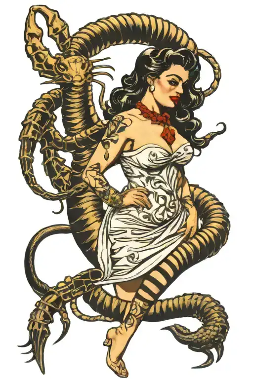 Woman With Scorpion Tail Full Body