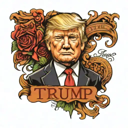 A Portrait Of Trump With The Inscription Trump