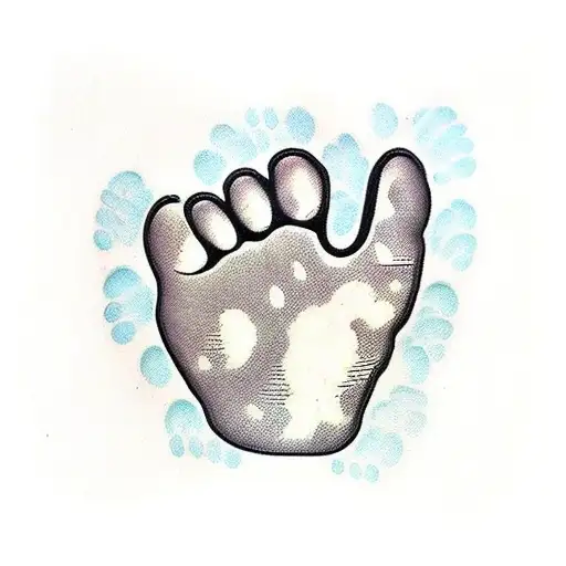 Dog Paw Prints With Intials Inside