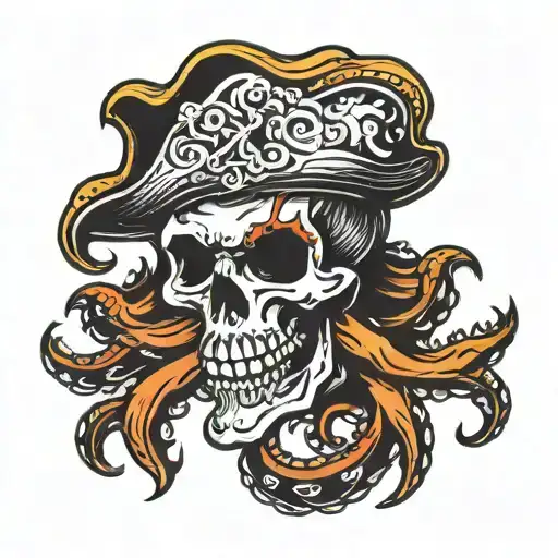 Pirate Skull With Octopuss Tentacles