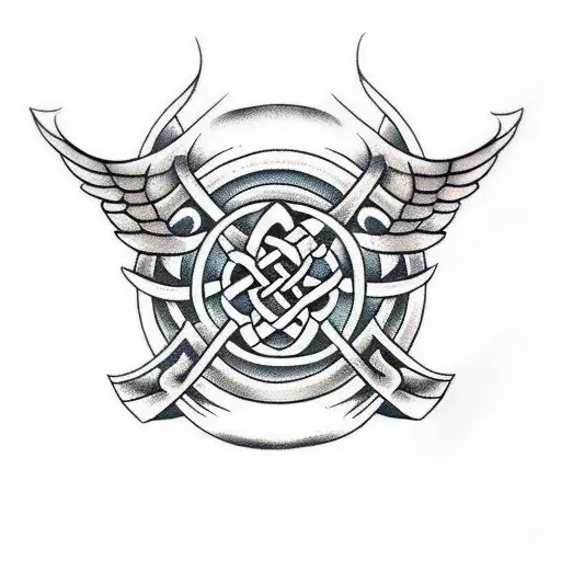 Celtic Knot Sword And Wings