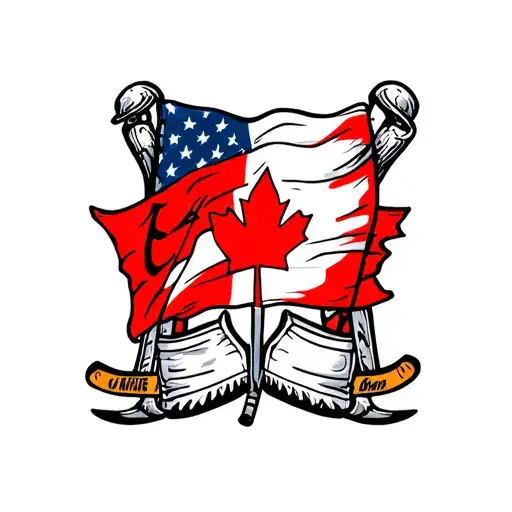 Canada Flag And Hockey Butt