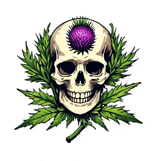 Skull And Thistle Symbolizing Independence