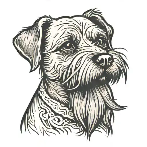 Terrier Dog With Beard Portrait