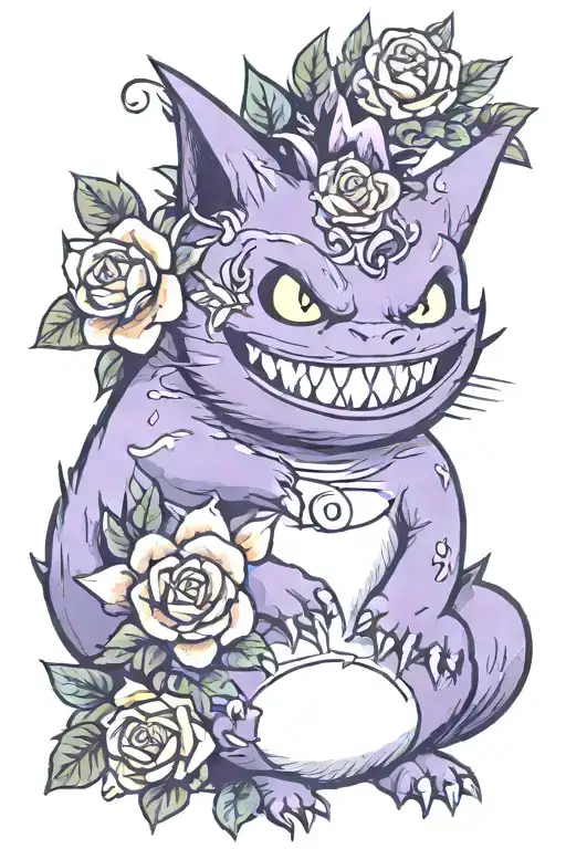 Gengar Pokemon With Flowers