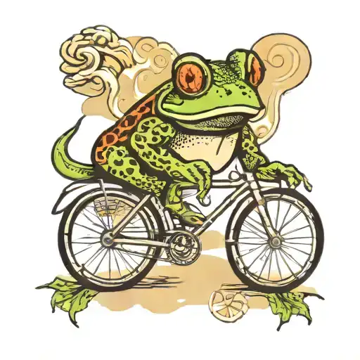 Cyclist Frog Smoking Joint