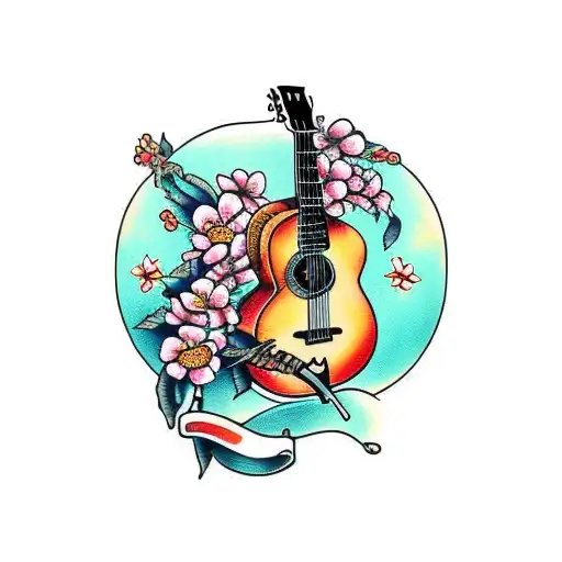 Guitar With Orange Blossom